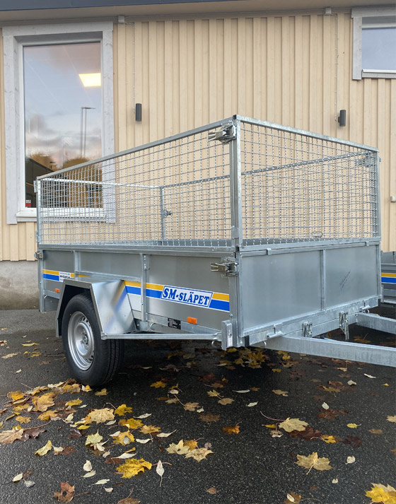 Obromsade släpvagnar med nätgrindar